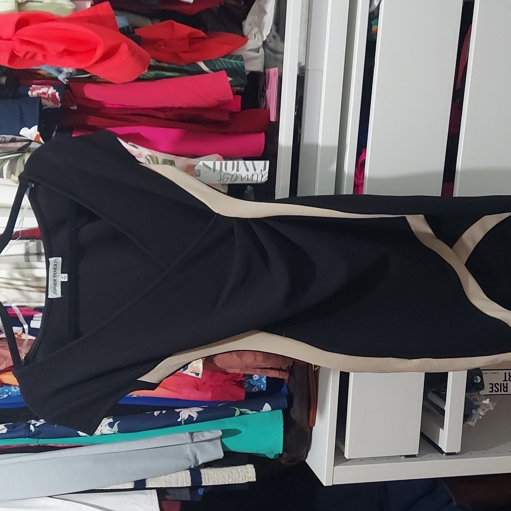 Black & Tan fitted cocktail dress